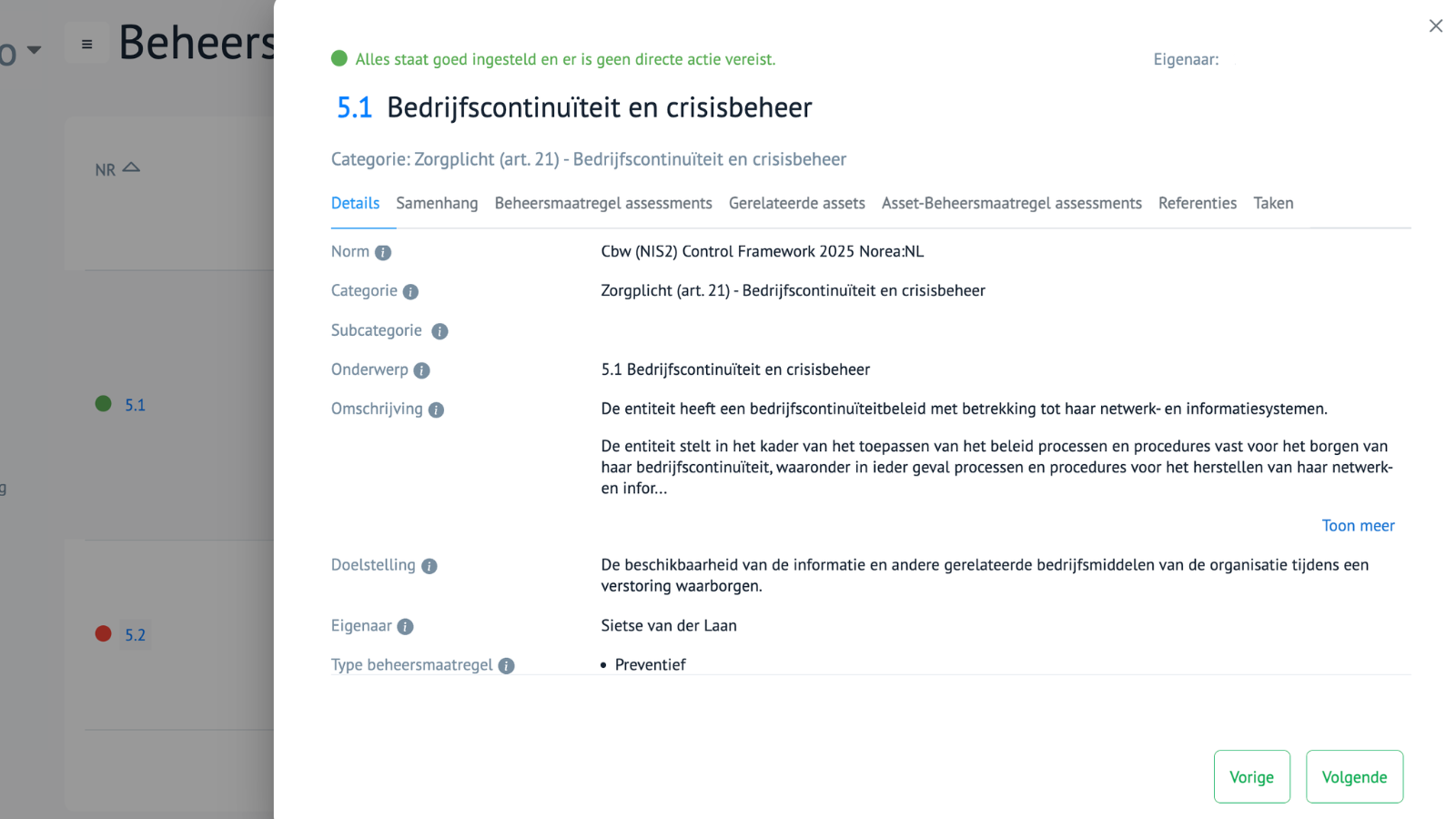 Perium Beheersmaatregelen